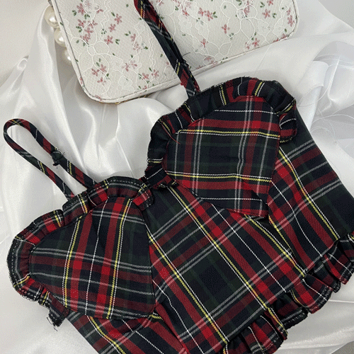 [이거존예] 타탄 하트 뷔스티에