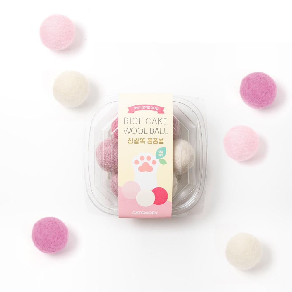 고양이 양모볼 장난감 캣츠모리 찹쌀똑폼폼볼 캣닢 마따따비 7개입