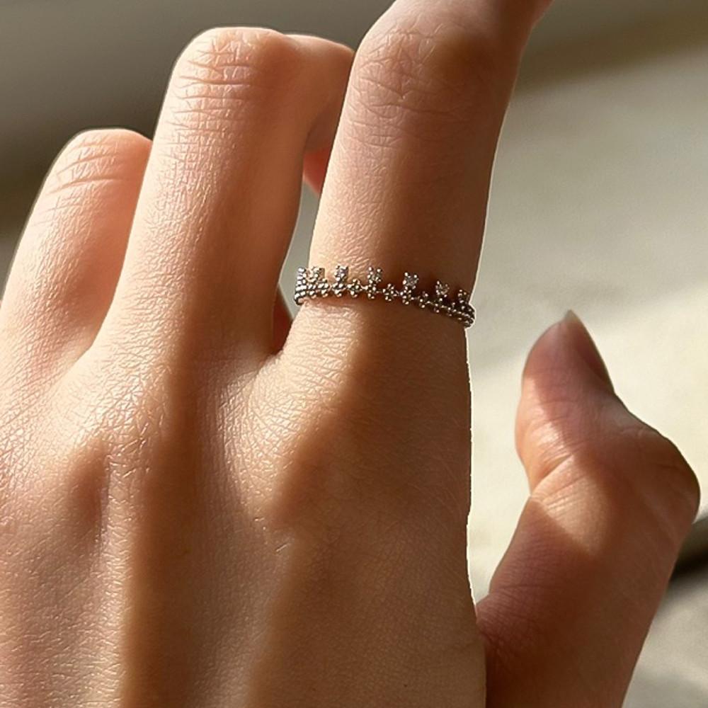 티아라 반지 - 14K 18K 크라운 왕관 반지