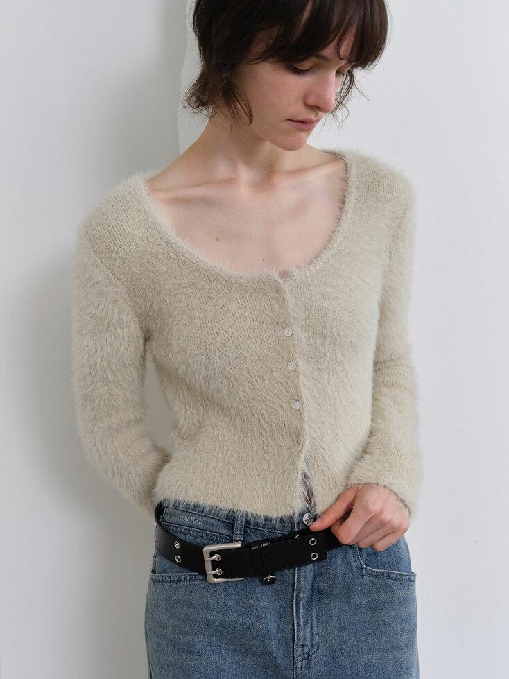 SOFT FUR CARDIGAN (IVORY)