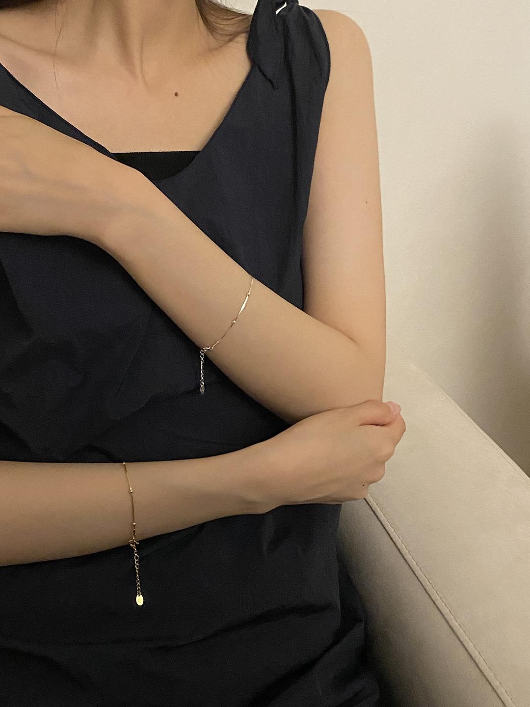 [SILVER925] snake chain ball bracelet