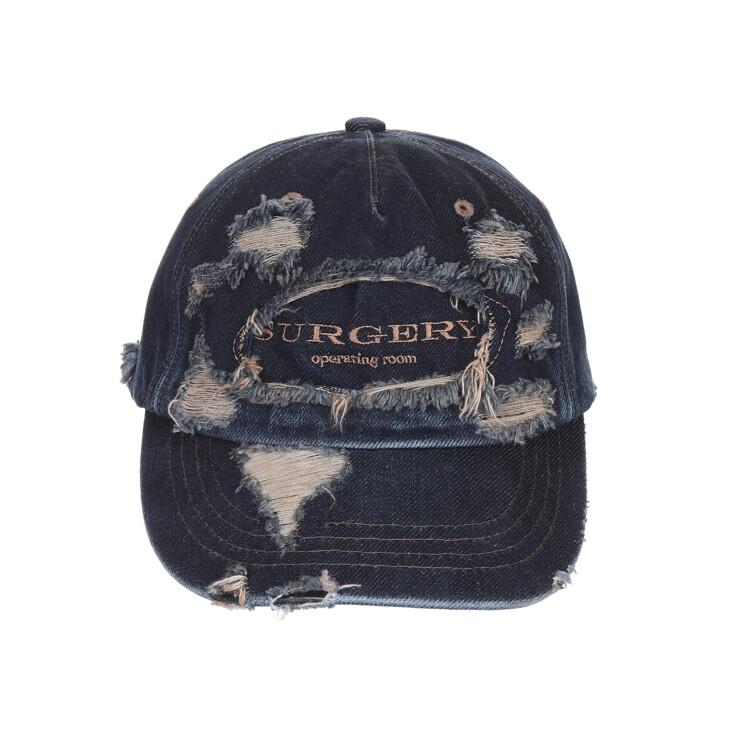 surgery destroyed denim cap indigo denim