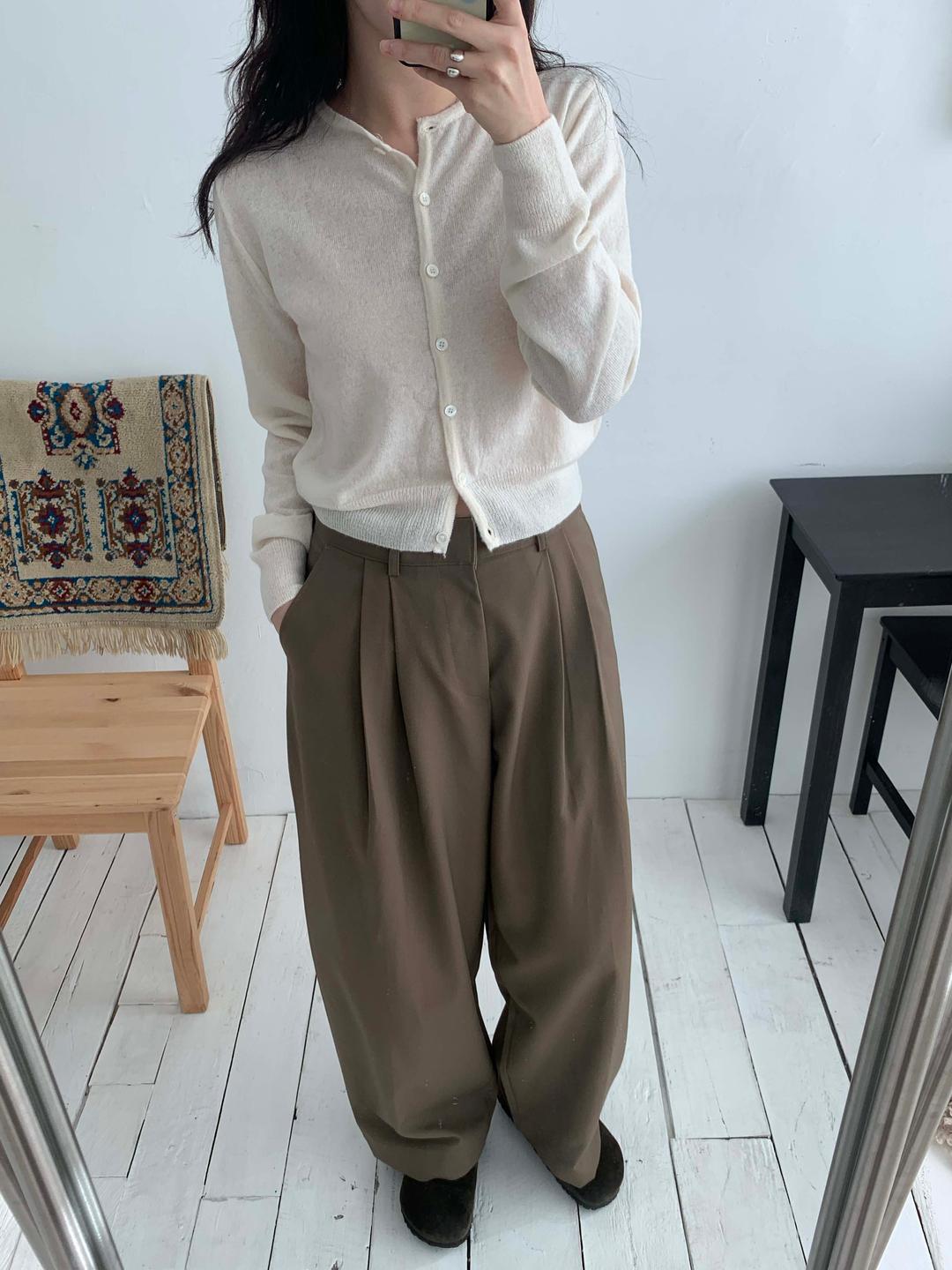 리프 와이드 슬랙스 (3color)