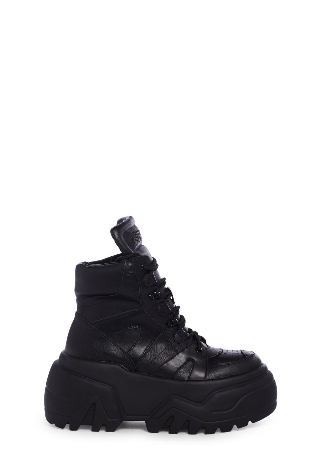 Crossfade High Top Platform Sneakers - Black - BLACK / US 5