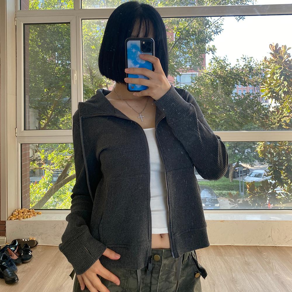 Ribbed 후디-2colors