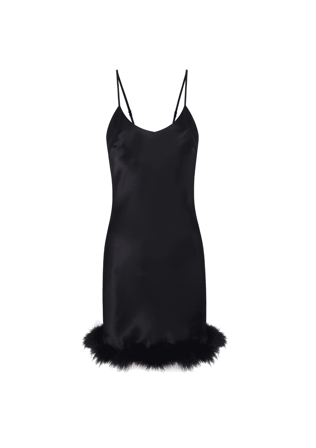 Kitty Feather Trim Slip Dress