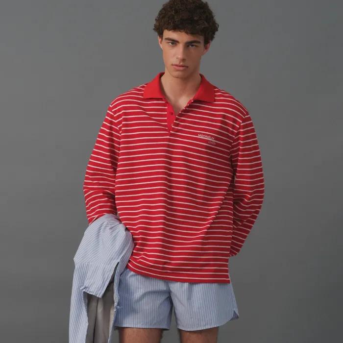 M.C UNISEX, Stripe PK Shirt / Red Pink