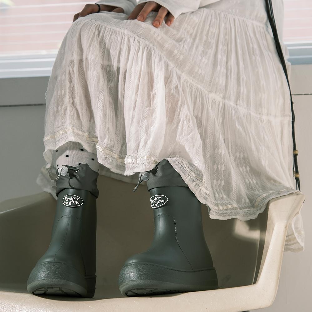 [예약배송] 레인부츠 RE-RAIN SHIRRING BOOTS KHAKI