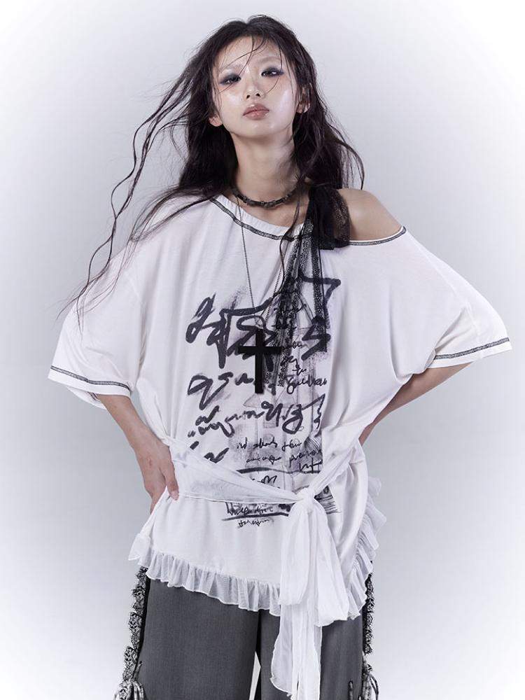 wsw Loose Print Short Sleeve T-Shirt
