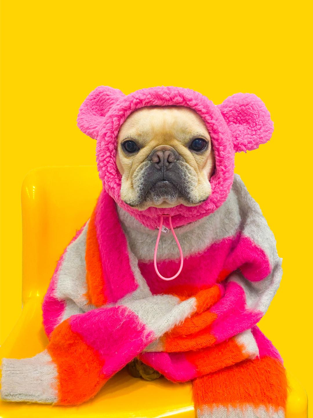 TOOF PUPPY TEDDY BEAR NECKWARMER - PINK