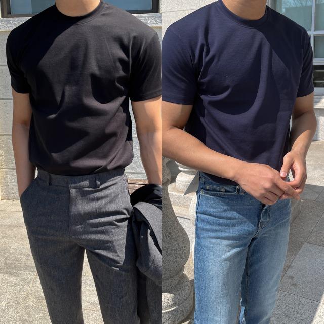 크레이지 올데이 라운드 머슬핏 반팔 티셔츠(5color)