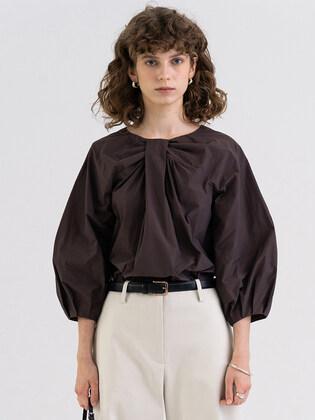FW21 Draped Volume Blouse Chocolate