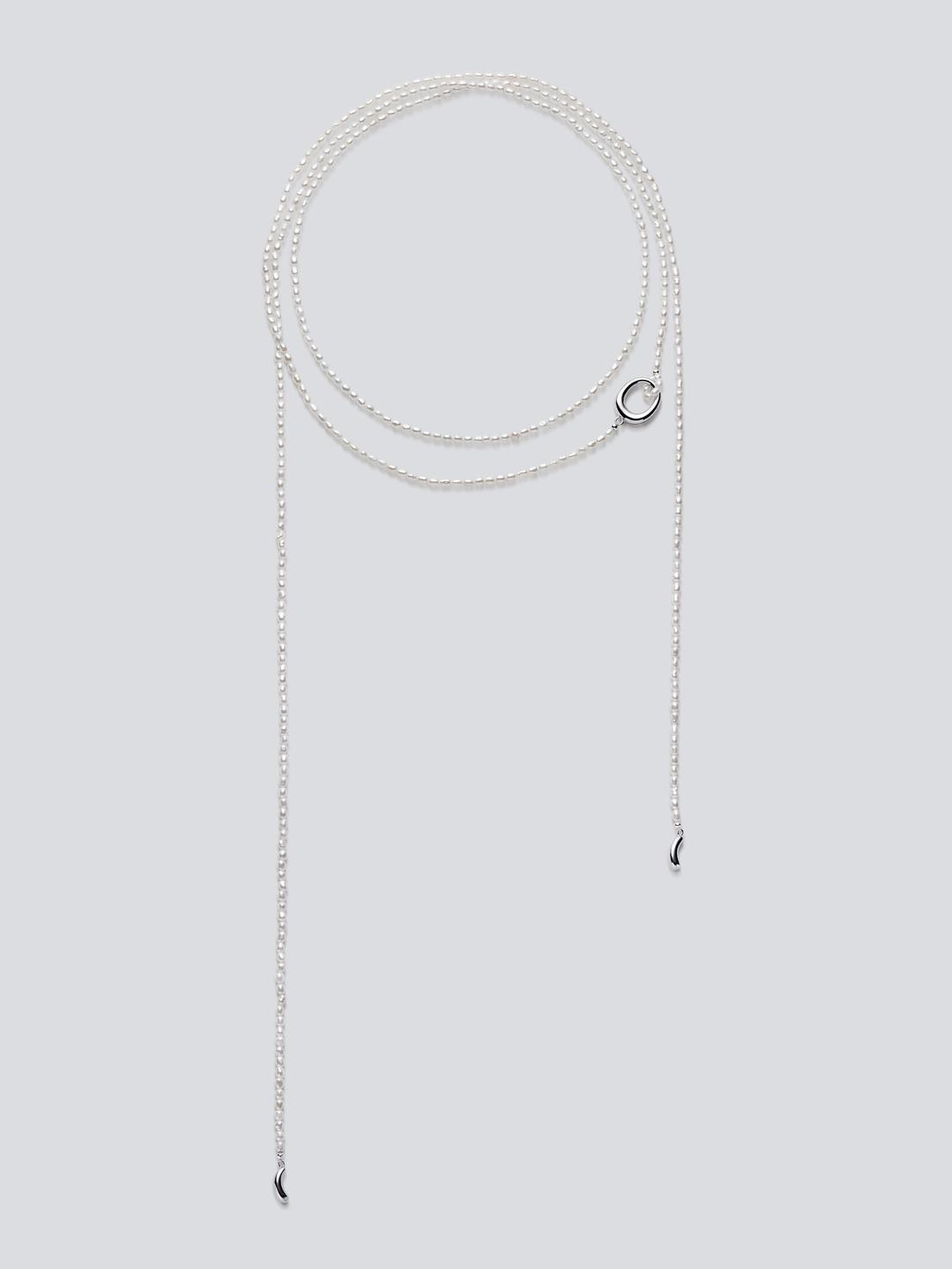 Beaded Pearl Scarf Necklace