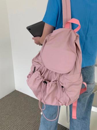 보부상 바스락 나일론 가벼운 백팩 스트링 캐주얼 배낭