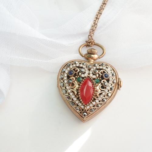 1980-90s SARAH COVENTRY heart watch necklace