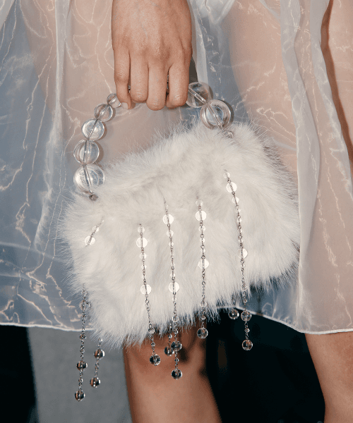 [X SUSAN FANG] FURRY BUBBLE RAIN BAG - WHITE