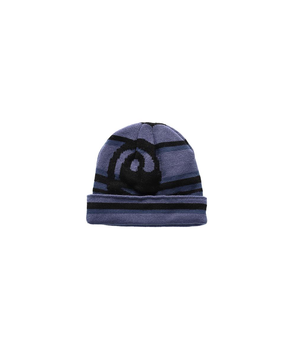 At Symbol stripe beanie blue