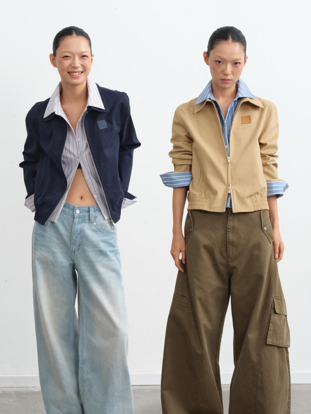 LINY LIBERTY Fake Shirt Two-Piece Short Jacket