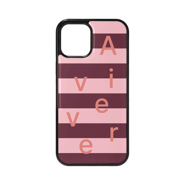 stripe logo glass bumper case(pinkwine)