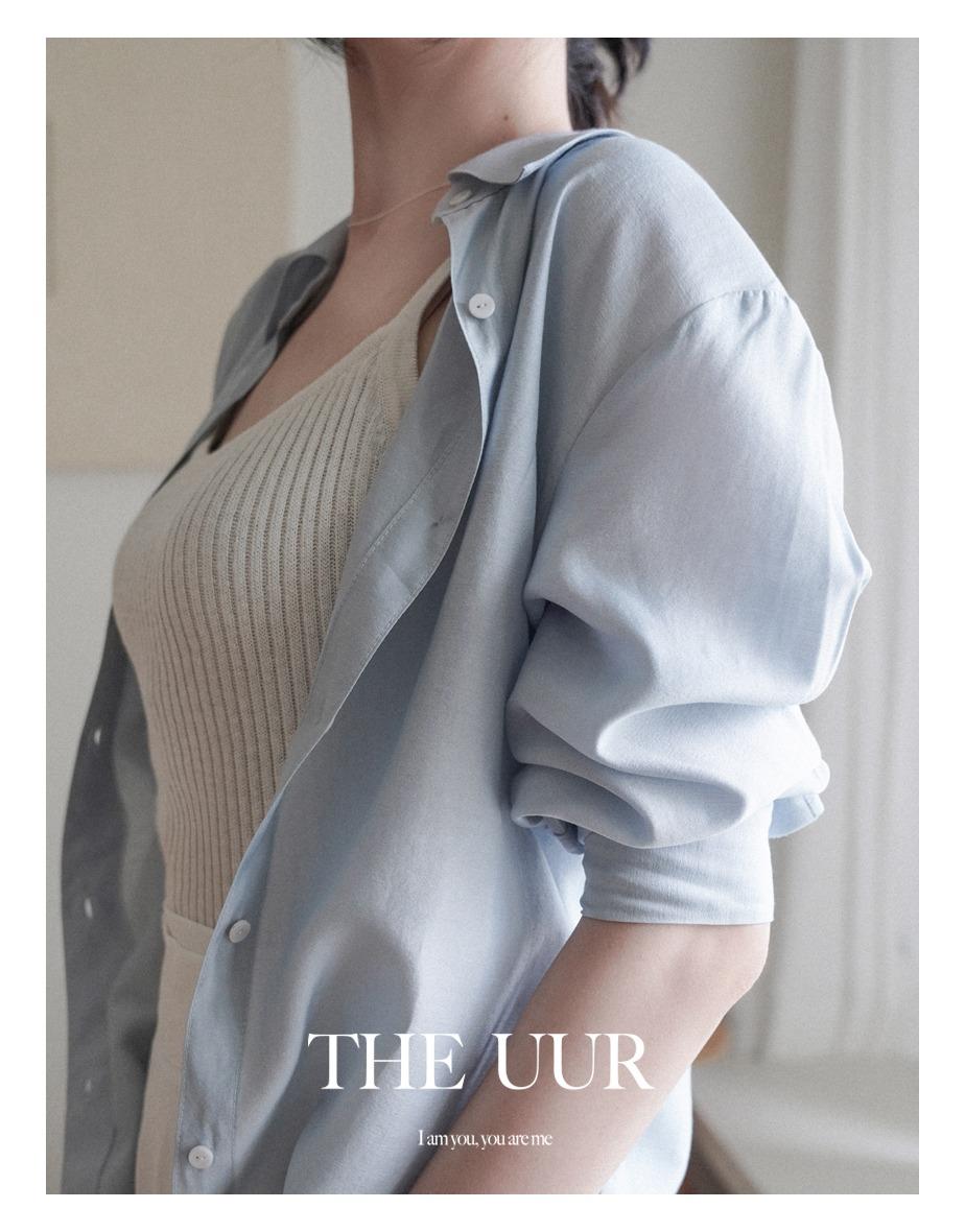[ss ver.] uur sheer moved all shirts-blouse [water-blue]