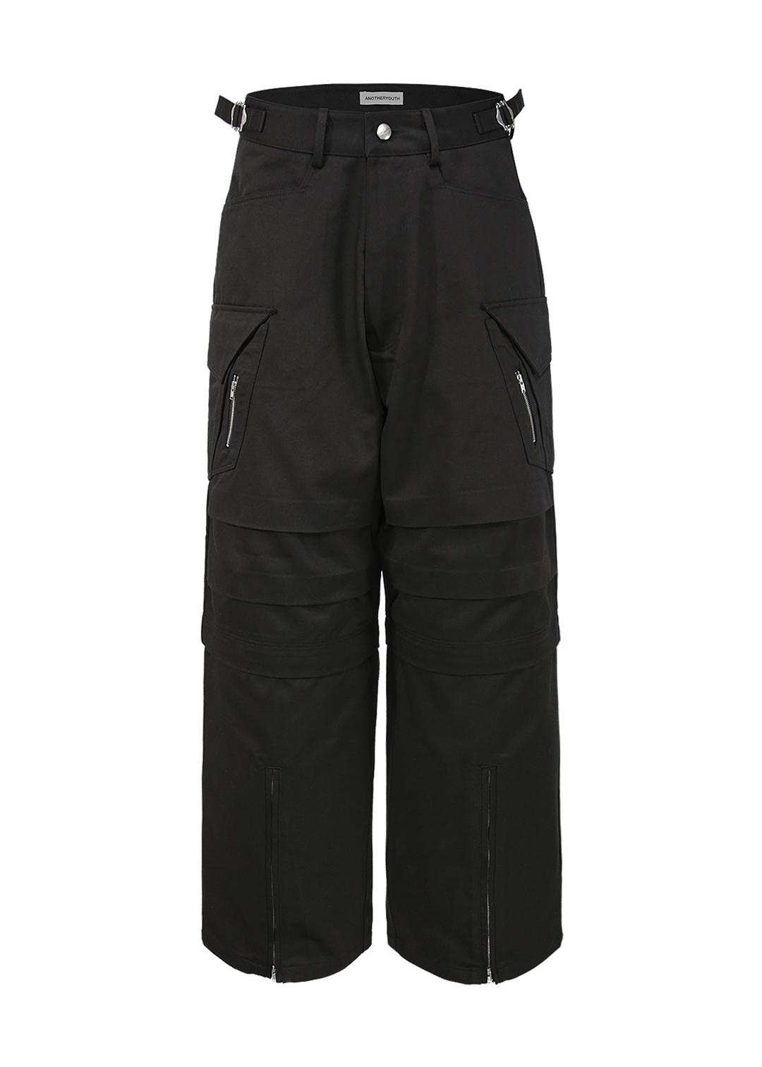 detachable cargo  pants - black
