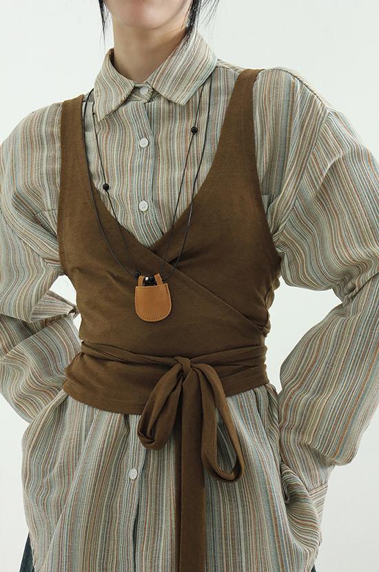 wrap knit bustier