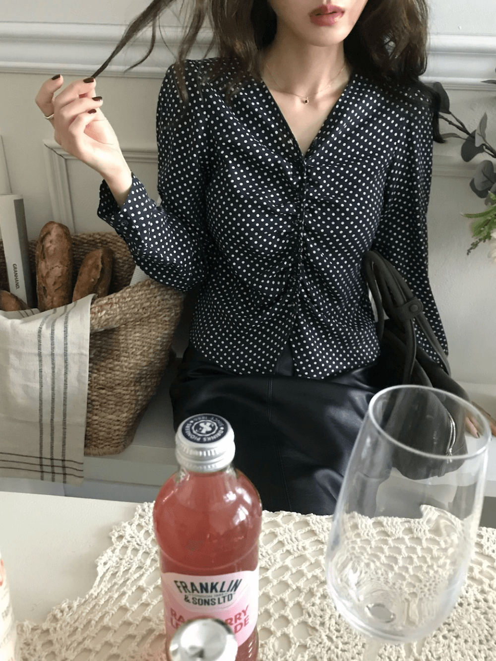 마고 도트 블라우스 (2 colors)