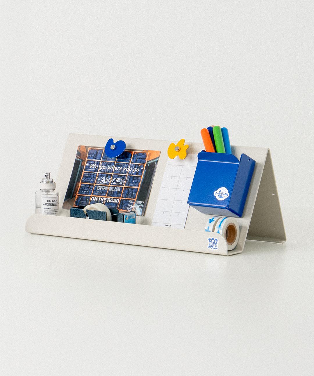 에고스페이스 스페이스 보드 로우 데스크 오거나이저 메모보드 자석판 멀티탭정리함 북스탠드