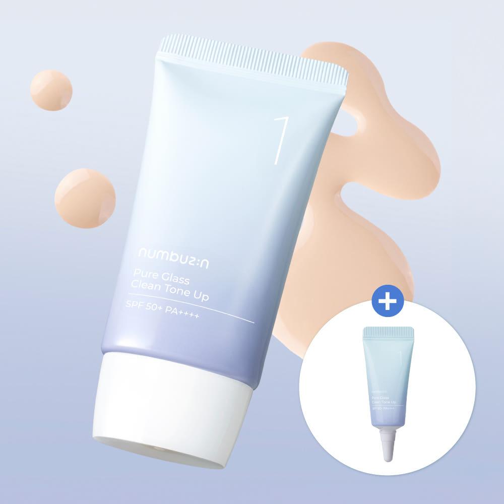[미니어처 추가증정] 넘버즈인 1번 유리알 맑은 톤업클리어 SPF50+ PA++++, 50ml (+5ml 증정)