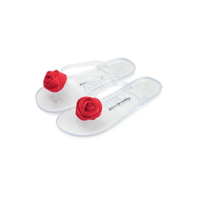 Rose Clear Flip-Flops (Red)