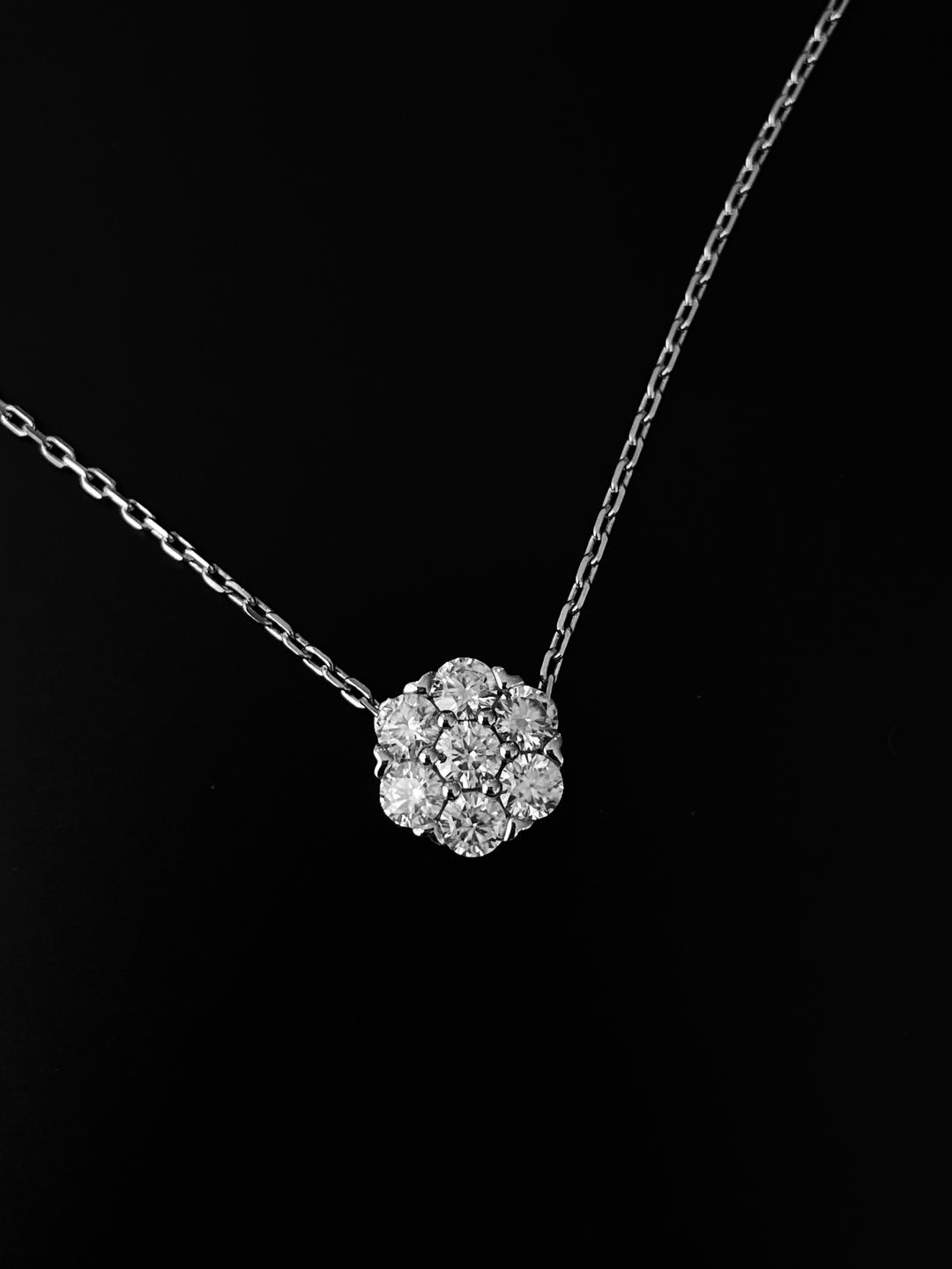 [925 Silver] 0.25Ct Fleur Necklace