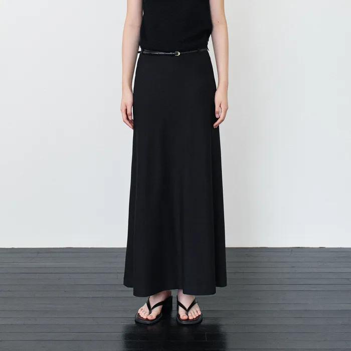FLARE MAXI SKIRT - BLACK
