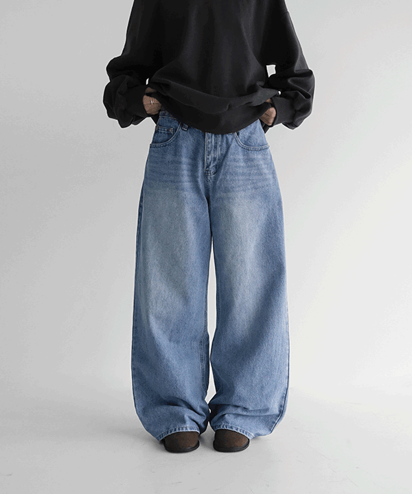 매니크 [무료배송] 메이스 더블포켓 와이드 데님 팬츠