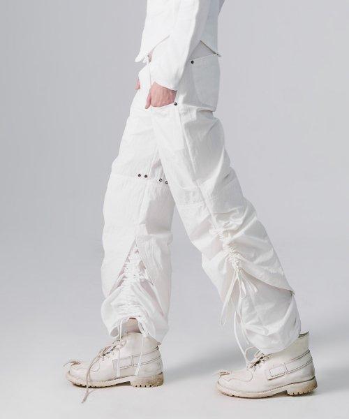 LAYERED WAIST BONDED PANTS (UNISEX / WHITE)