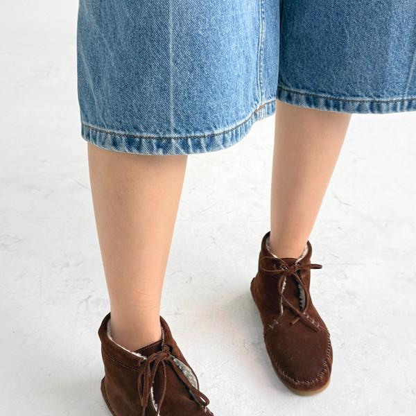 A.P.C. Suede Shearling Moccasin Boots