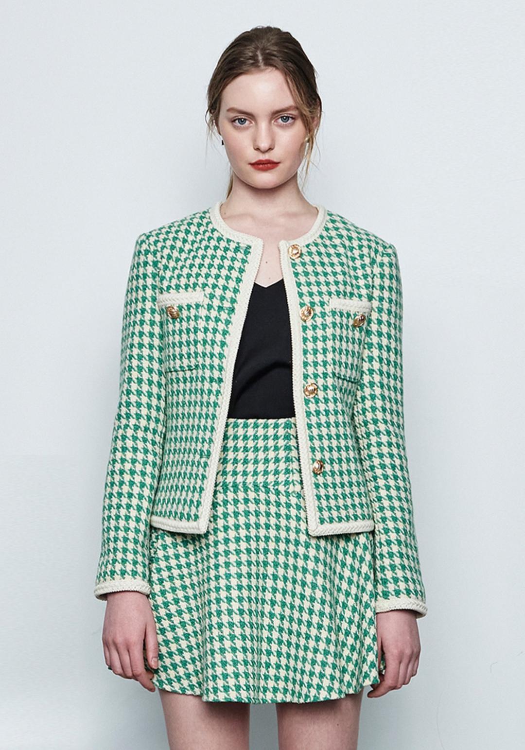 AVOCADO TWEED JACKET