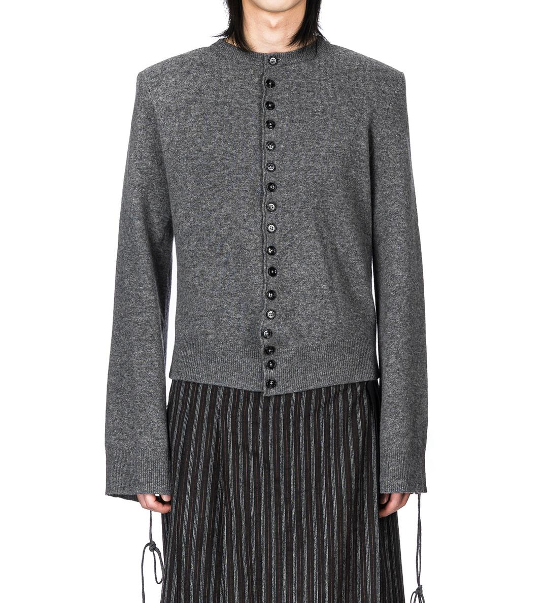 MANTEN FITTED CARDIGAN STEEL - M