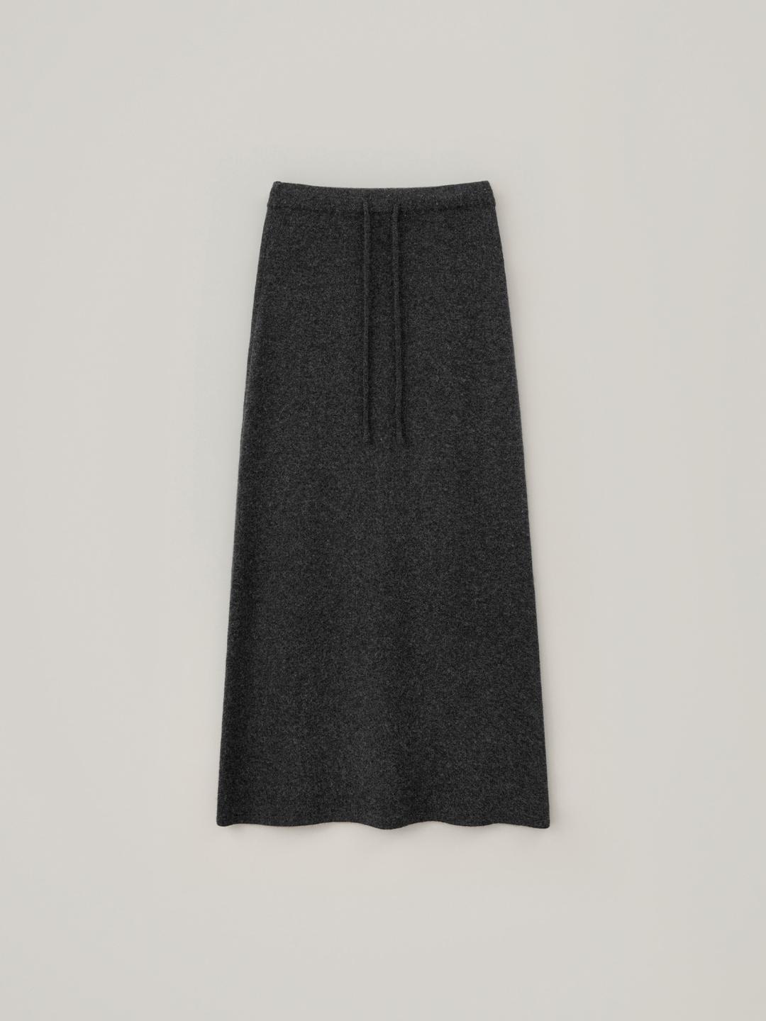 Das Wool Knit Skirt - Charcoal