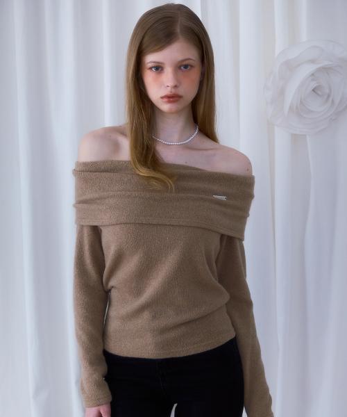 Wool Off Shoulder Knit [Beige]