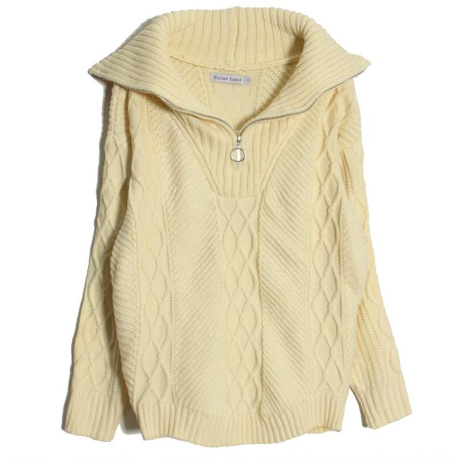 half zip-up cable knit