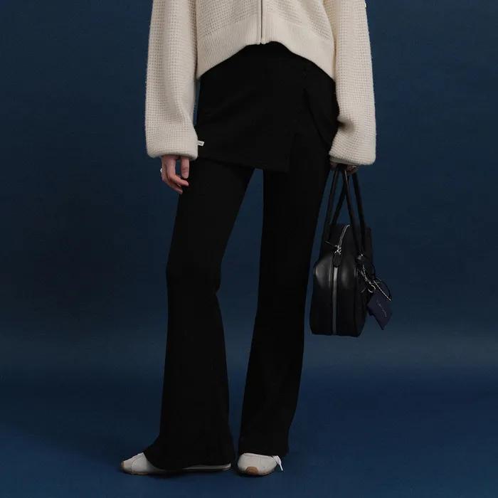 Mary Wrap Skirt Pants (Black)