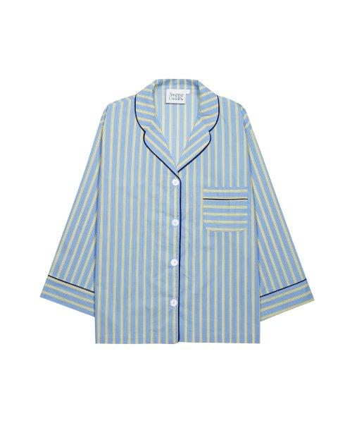 Chilling Stripe Pajama Set (Blue)