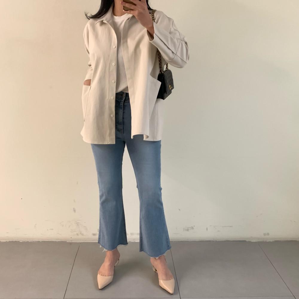 빅사이즈 코튼 트윌 셔츠 자켓