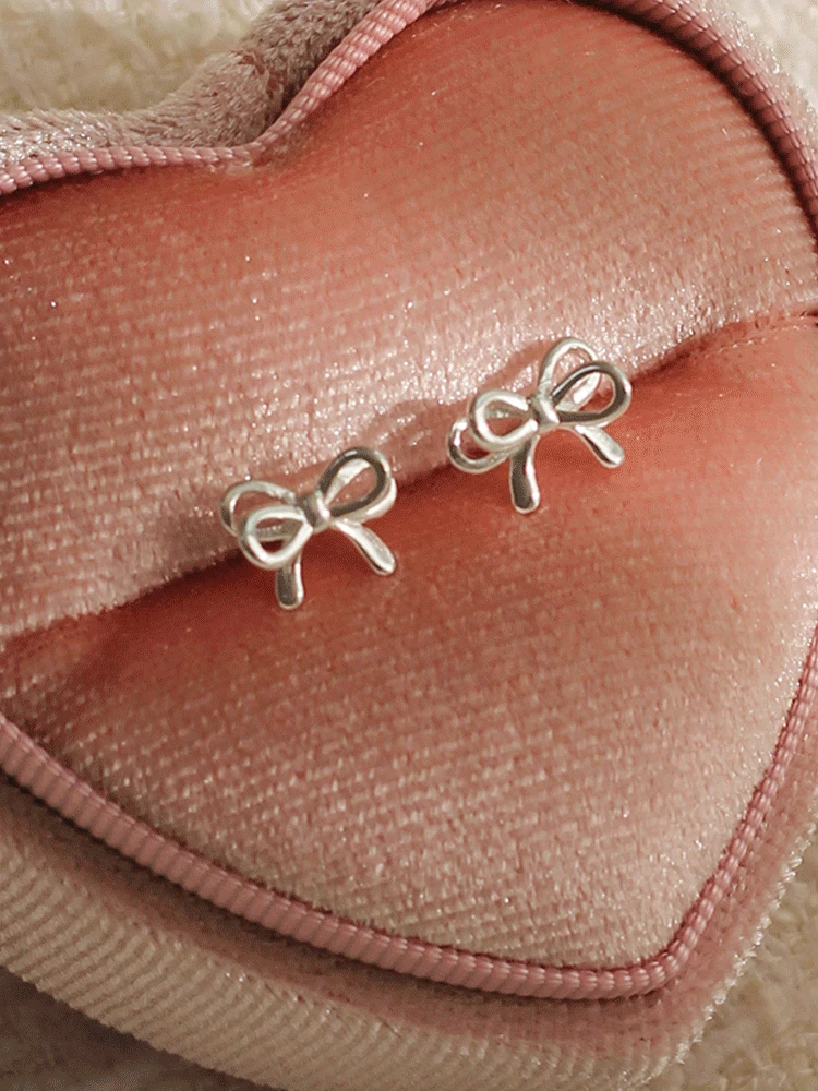[*당일] 925 silver baby double ribbon earring