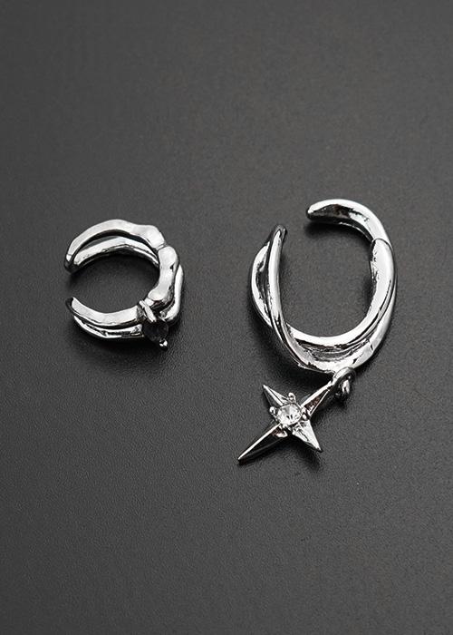 예쁜돌 (한쌍) 십자가 라벤더 큐빅 포인트 귀찌 이어커프 E-0362