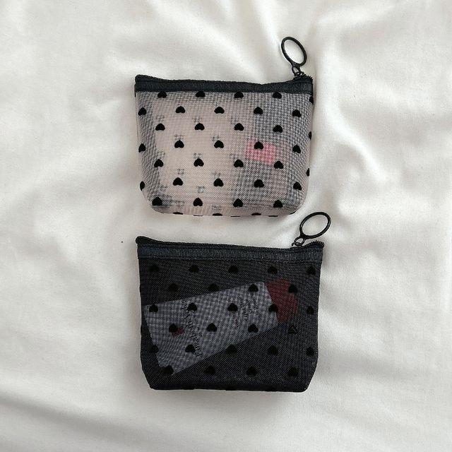 하트 매쉬 미니 파우치 동전지갑 2color