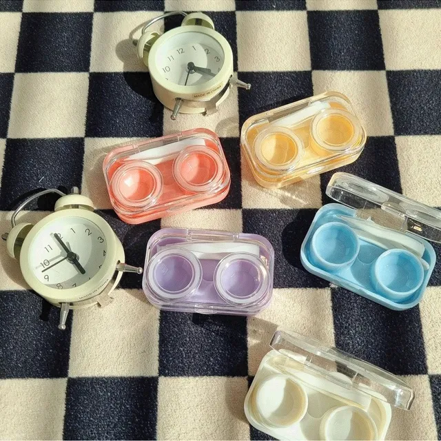 (1+1할인/빠른배송) 렌즈케이스 심플렌즈케이스  미니 투명 반자동 파스텔 소프트렌즈 하드렌즈 컬러렌즈 통