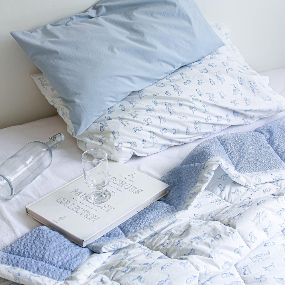 60수 순면 파우더캣 여름이불 시어서커 이불 SS/Q