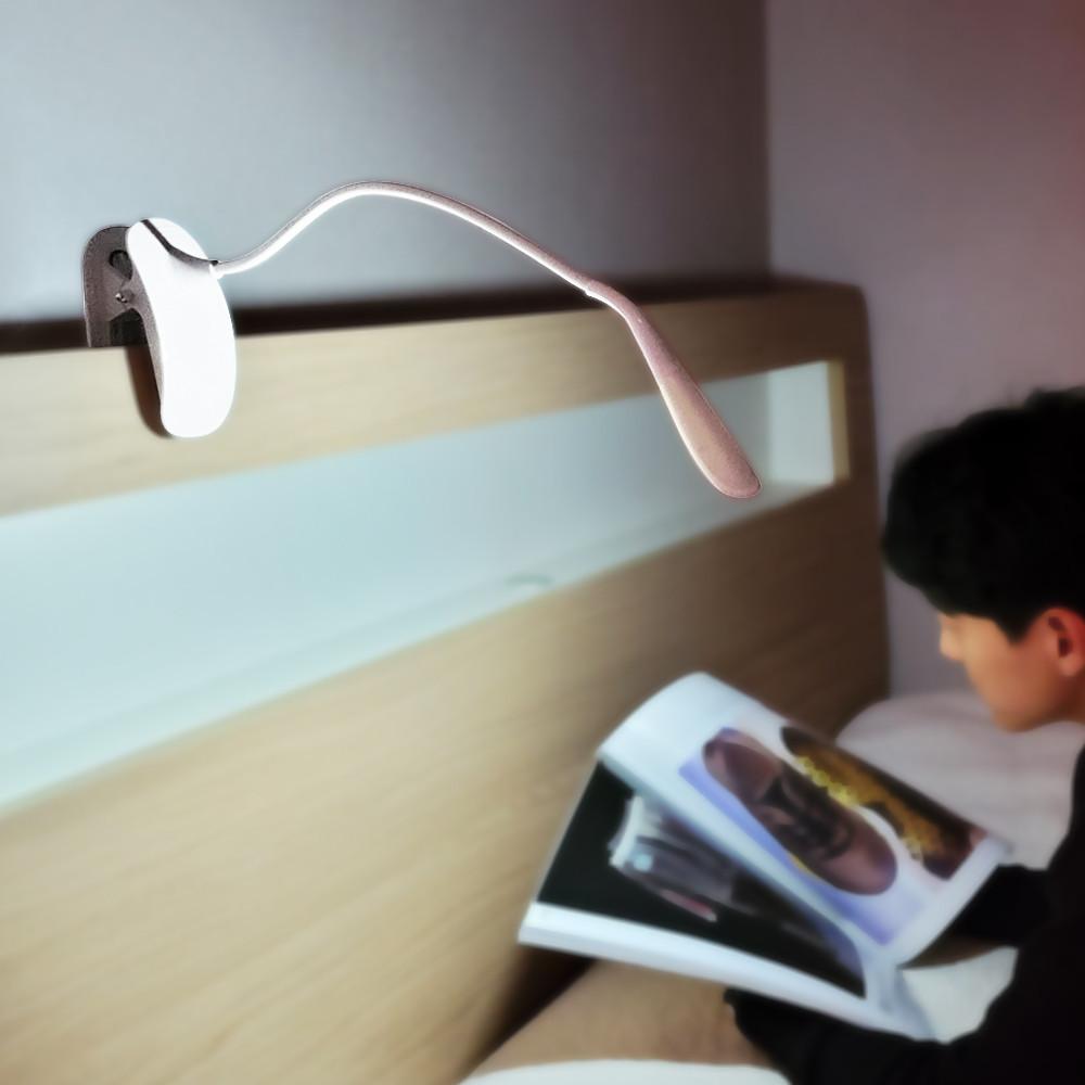 메가 LED 무선 집게 스탠드 조명 미니 독서등 침대 북라이트 집게형