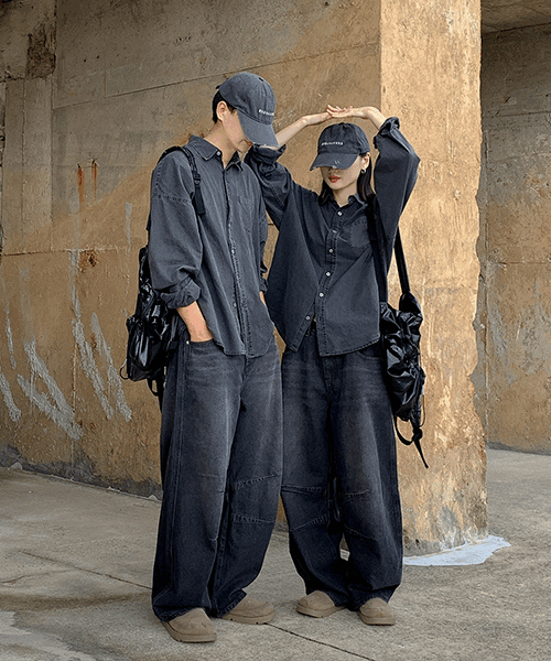 언더나인 [남여공용] 베넷 루즈핏 피그먼트 셔츠 (7 color / 2 size)